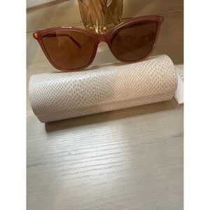 Jimmy Choo Square Cat Eye Sunglasses Translucent Rose Glitter Made in Italy